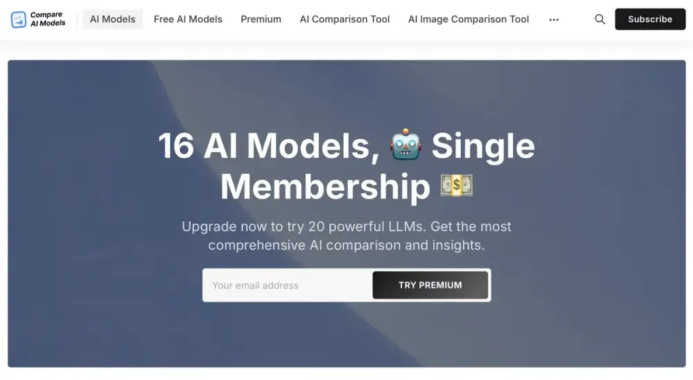 Compare AI Models - công cụ so sánh các mô hình AI hiệu quả